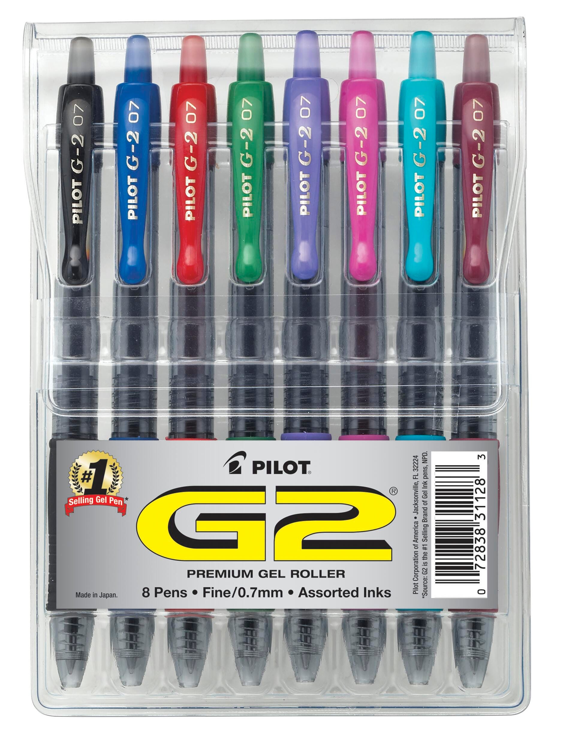 PEN PILOT G2 RT 0.7MM ASST SET OF 8