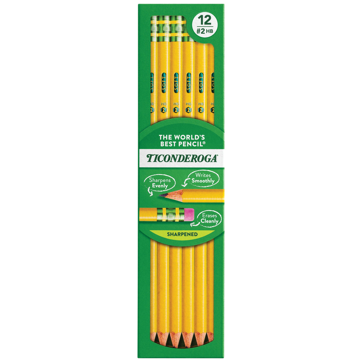 PENCIL PRESHARPENED TIC NO. 2 YEL P/12
