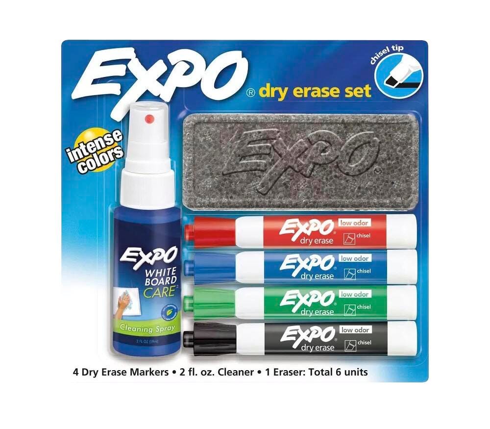 MARKER DRY ERASE LOW ODOR EXPO SET OF 4