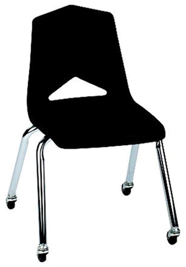 CHAIR - CLASSROOM SELECT - ROYAL SEATING 1100 4-LEG CHAIR - 18 IN - SPECIFY SEAT AND BACK COLOR - CHROME - CASTER - SPECIFY GLIDE TYPE