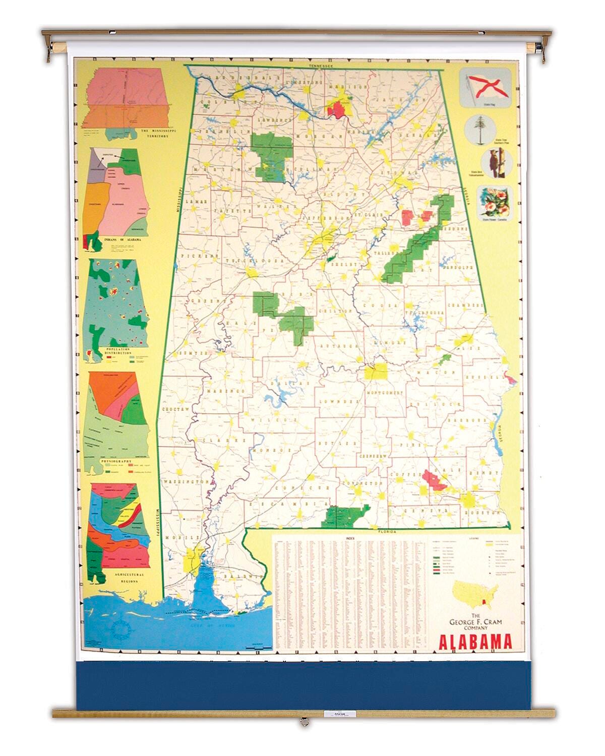 MAP ALABAMA 51X68 ON ROLLER