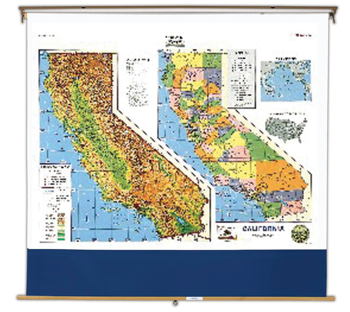 MAP CALIFORNIA 68X50 ON ROLLER