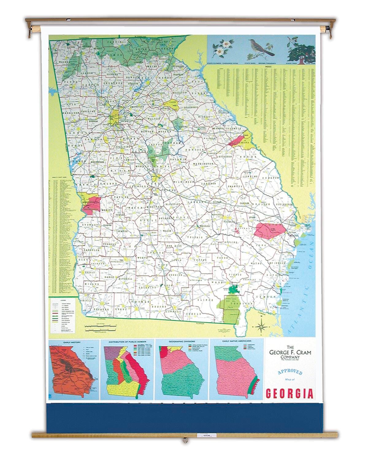 MAP GEORGIA 51X68 ON ROLLER