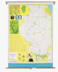 MAP ILLINOIS 51X68 ON ROLLER