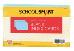 INDEX CARDS 5X8 UNRULED BLUE PK OF 100 SCHOOL SMART