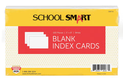 CARDS INDEX 5X8 UNRULED WHITE PACK OF 100 SCHOOL SMART