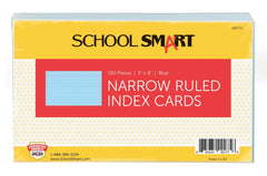 CARDS INDEX 5X8 RULED BLUE PK OF 100 SCHOOL SMART