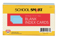 INDEX CARD 3X5 PLAIN BLUE PACK OF 100 SCHOOL SMART