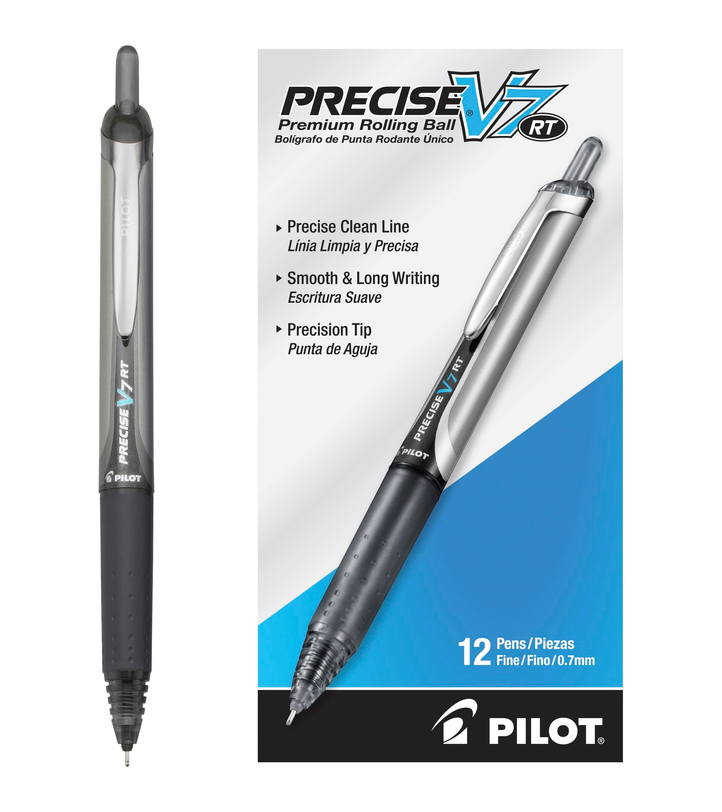 PEN PRECISE V7 RT ROLLERBALL BLACK PACK OF 12