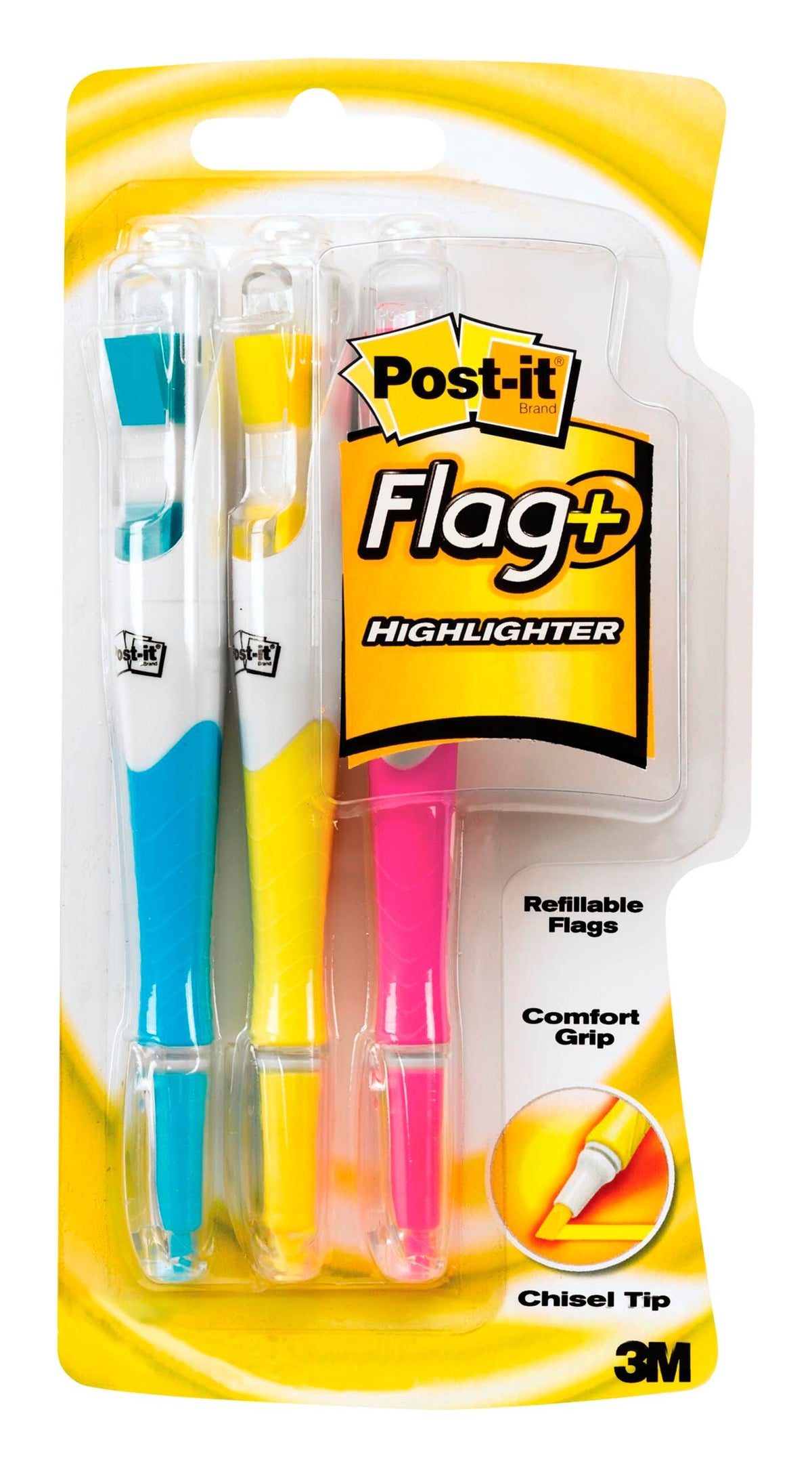 HIGHLIGHTER POSTIT FLAG PACK OF 3