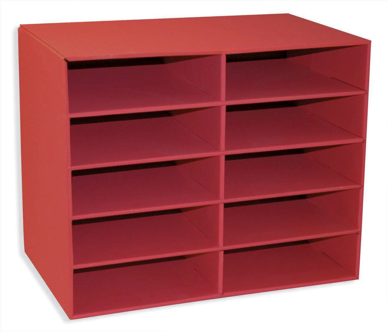 SHELF ORGANIZER 10 SHELF CLASSROOM KEEPERS RED