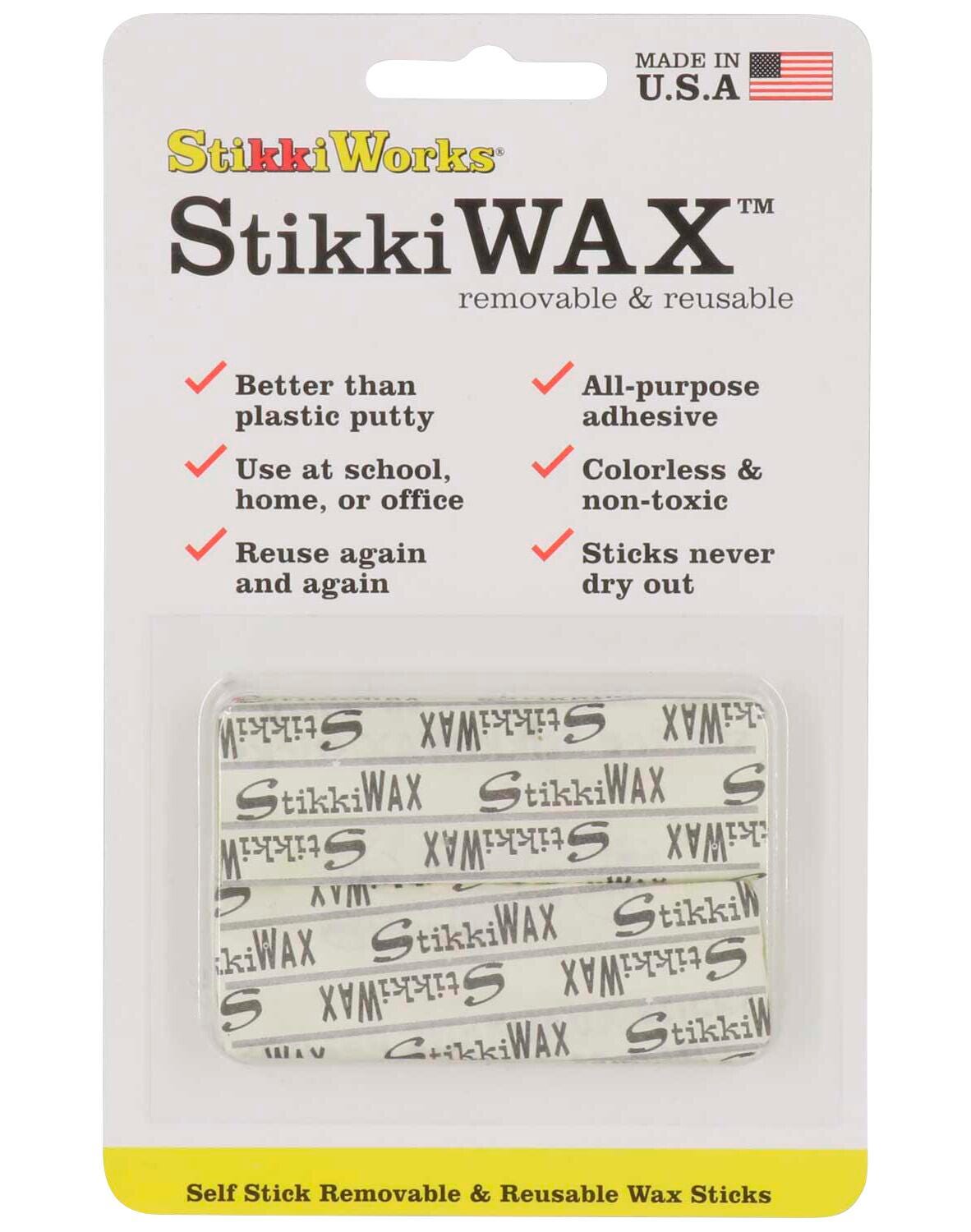 STIKKI WAX REUSABLE ADHESIVE PUTTY STICKS PACK OF 12