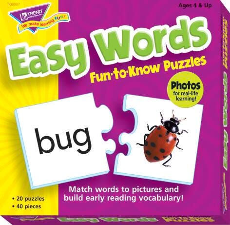 PUZZLE FUN TO KNOW EASY WORDS - SET OF 20