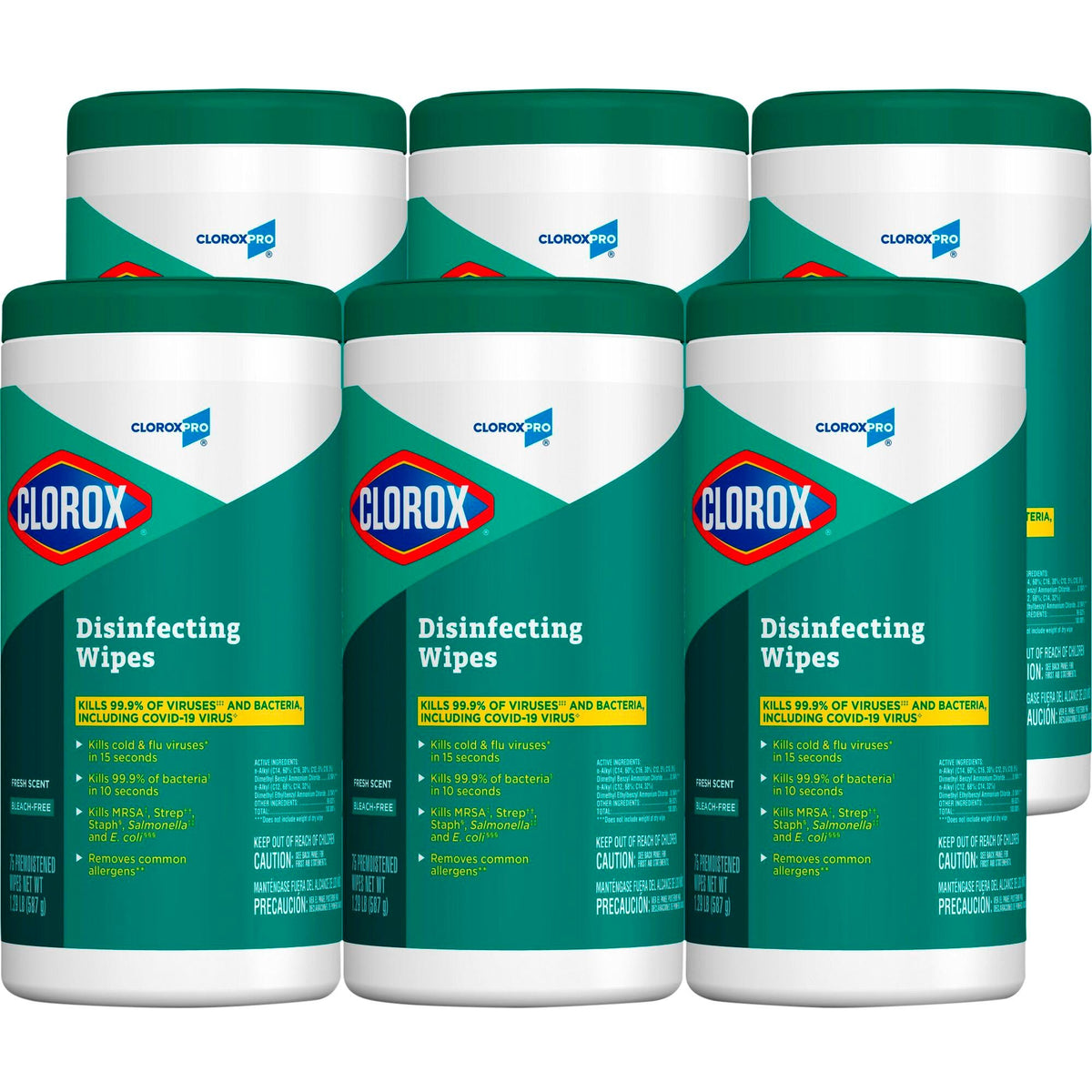 WIPES CLOROX DISINFECTING FRESH 75 CT CASE OF 6
