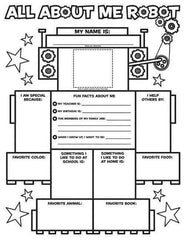 POSTERS ALL ABOUT ME ROBOT GRAPHIC ORGANIZER GR K-2 PK OF 30