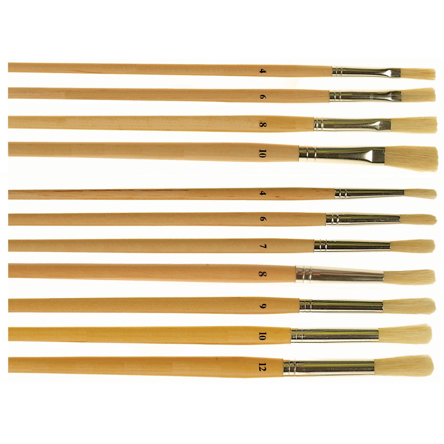 Brush Paint Hog No 8 Flat Brt Pk10