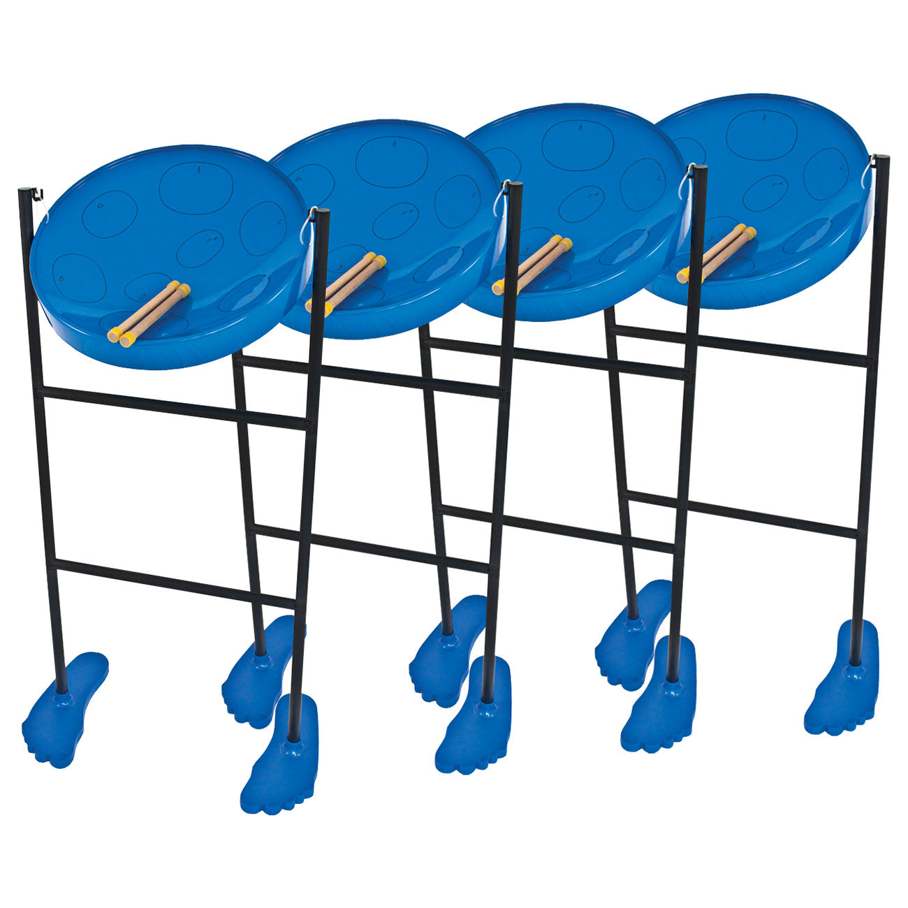 Pack of 4 Jumbie Jam steel pans - Blue