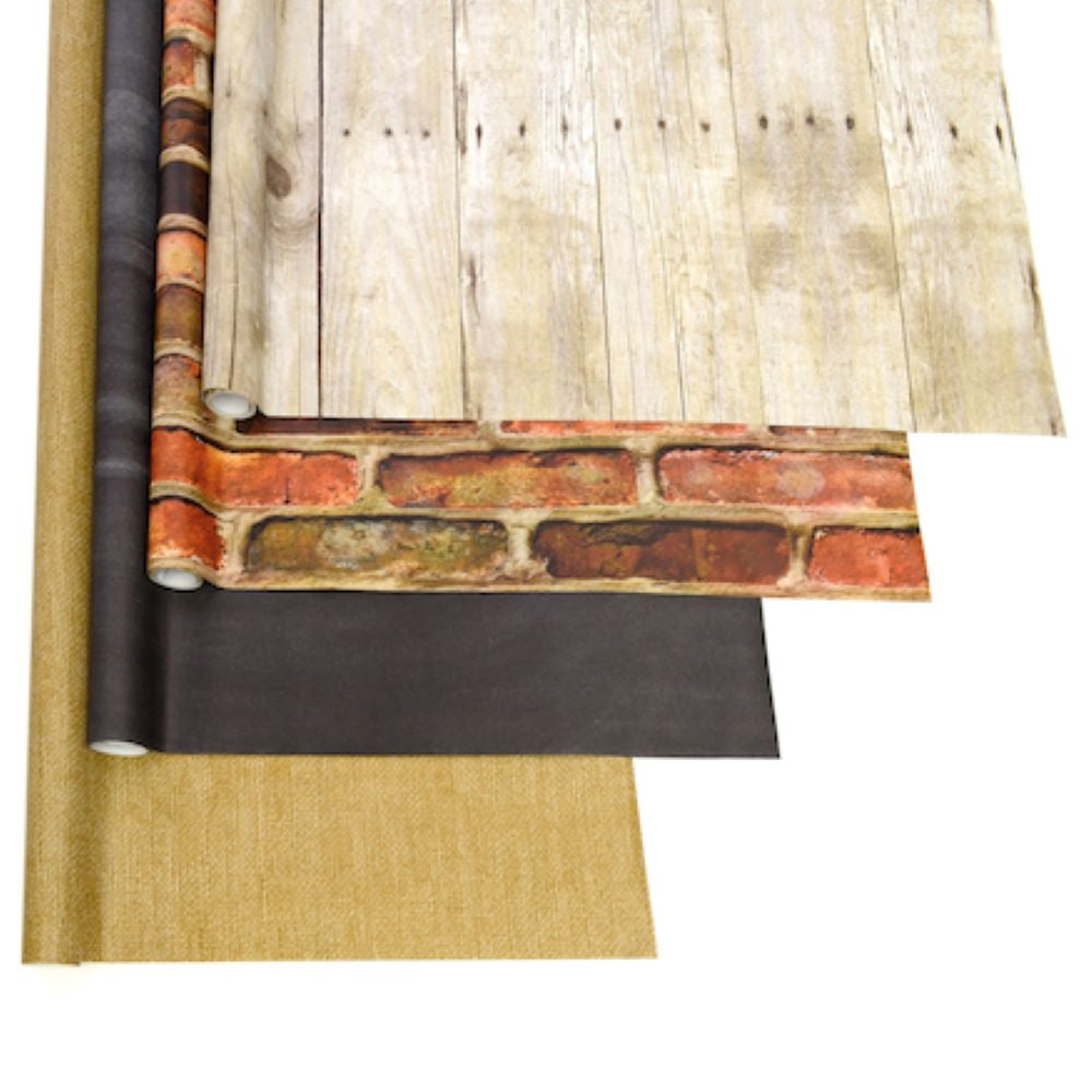 SCO DISPLAY PAPER ROLLS STOCKROOM ASSORTMENT 1218MMX3.6M NATURAL ELEMENTS DESIGNS 4PCS - get 1/2 display roll for free -Min Qty 1