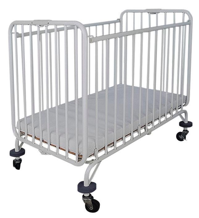CRIB HOLIDAY METAL FOLDING WHITE W/ 2 IN MATTRESS