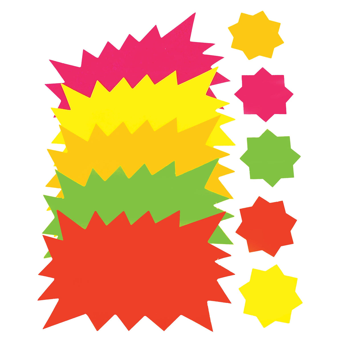 Stars Fluor.Card Asst.Cols.Pk50