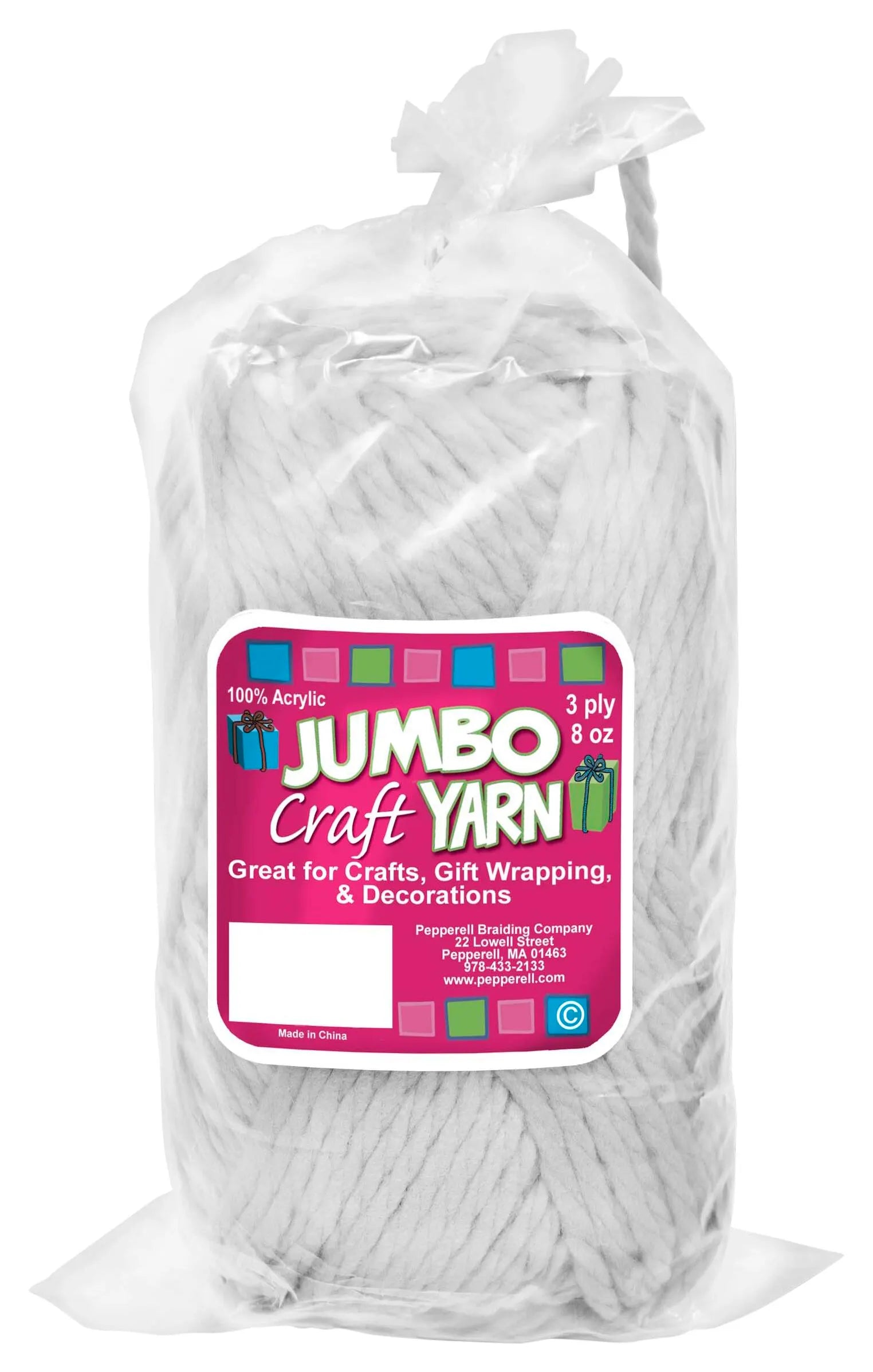YARN JUMBO ROVING PEPPERELL 8 OZ 3 PLY WHITE