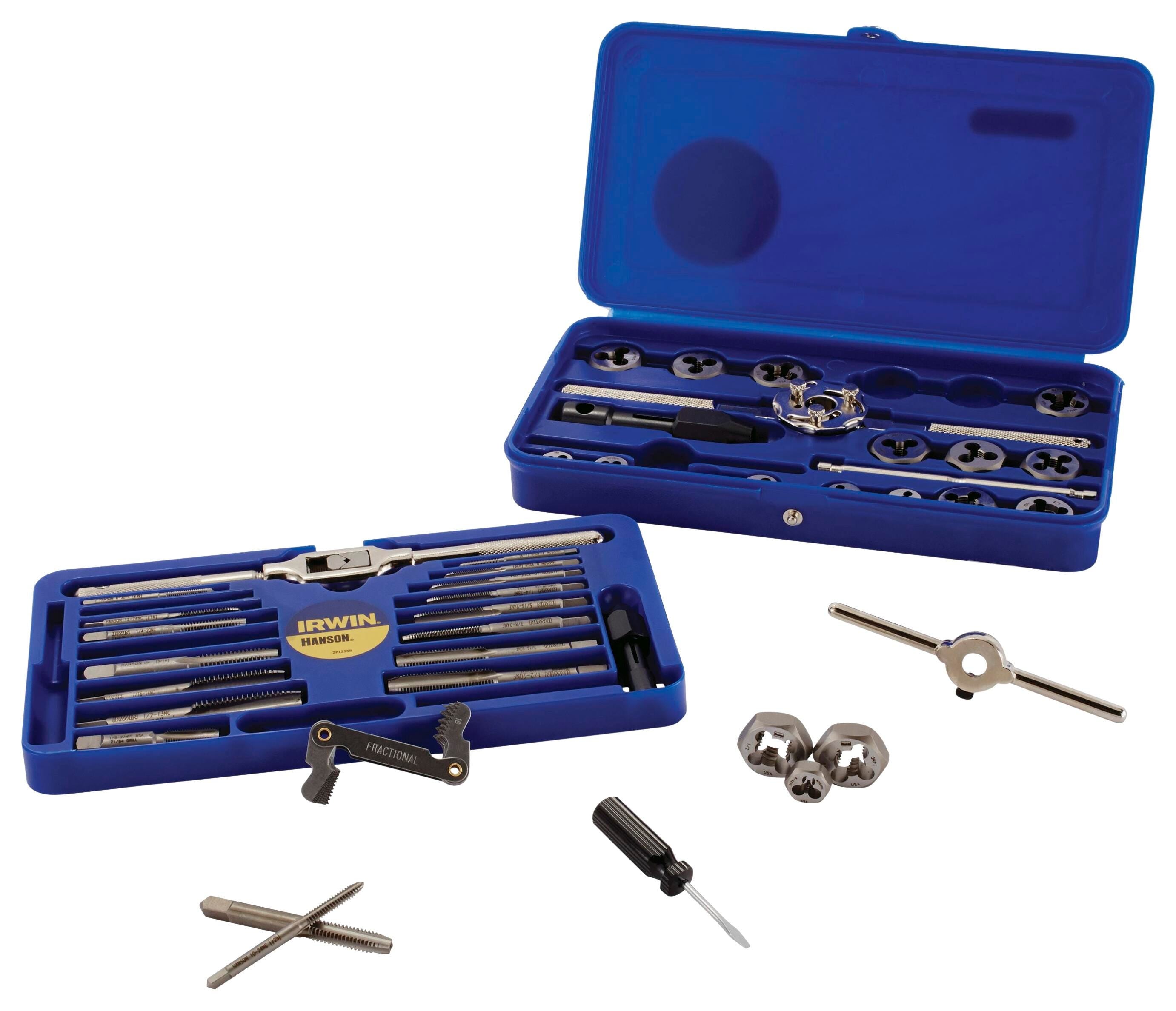 HANSON - 41 PC MACHINE SCREW/FRACTIONAL TAP AND HEX DIE SET