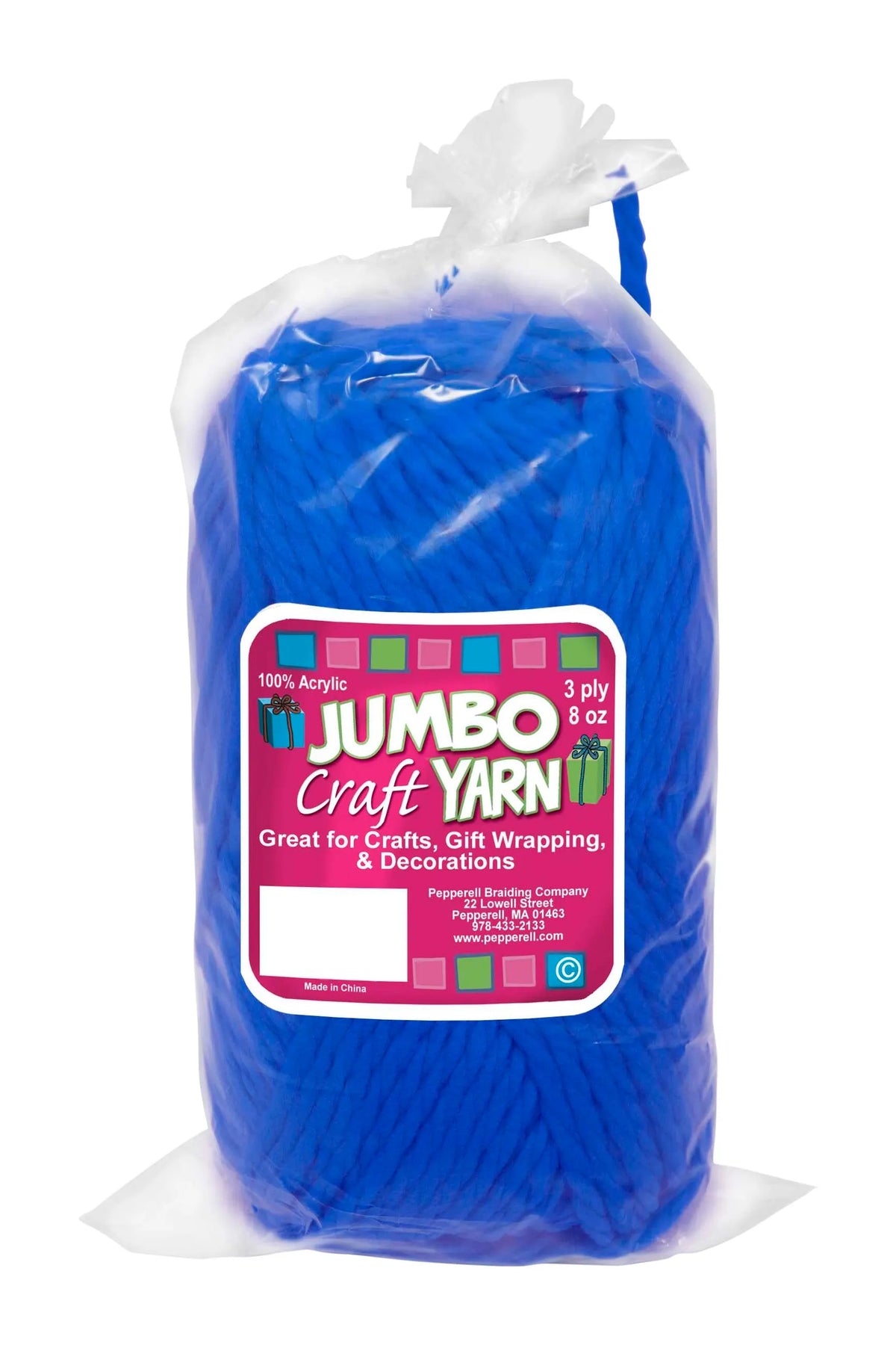 YARN JUMBO ROVING PEPPERELL 8 OZ 3 PLY ROYAL BLUE