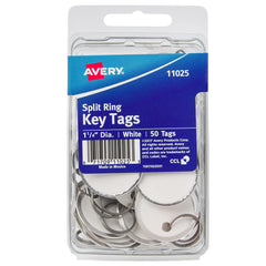 TAG KEY 1.25IN WHITE AVE11025 PACK OF 50