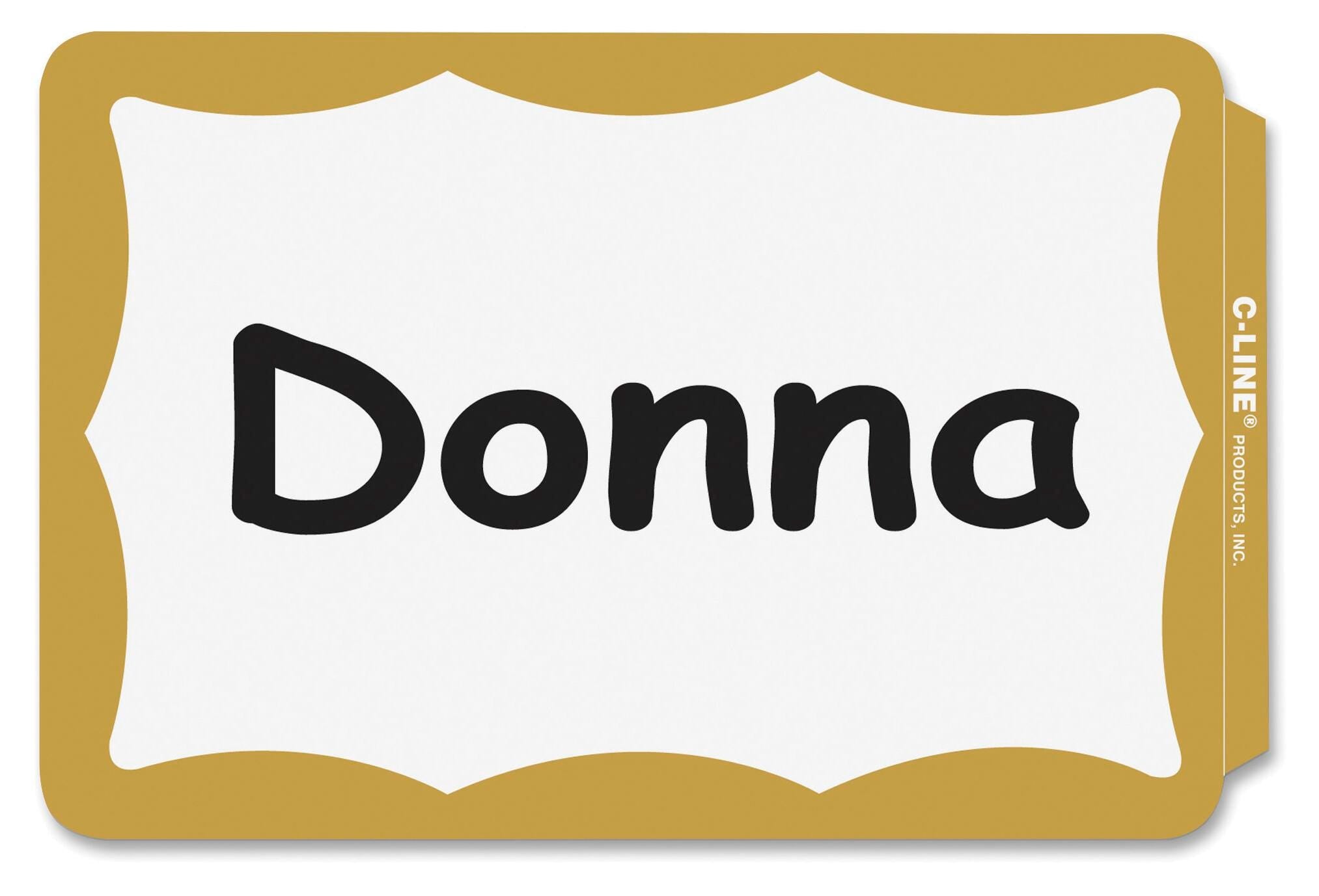 NAME BADGE ADHESIVE GOLD BORDER PK OF 100 CLI92266