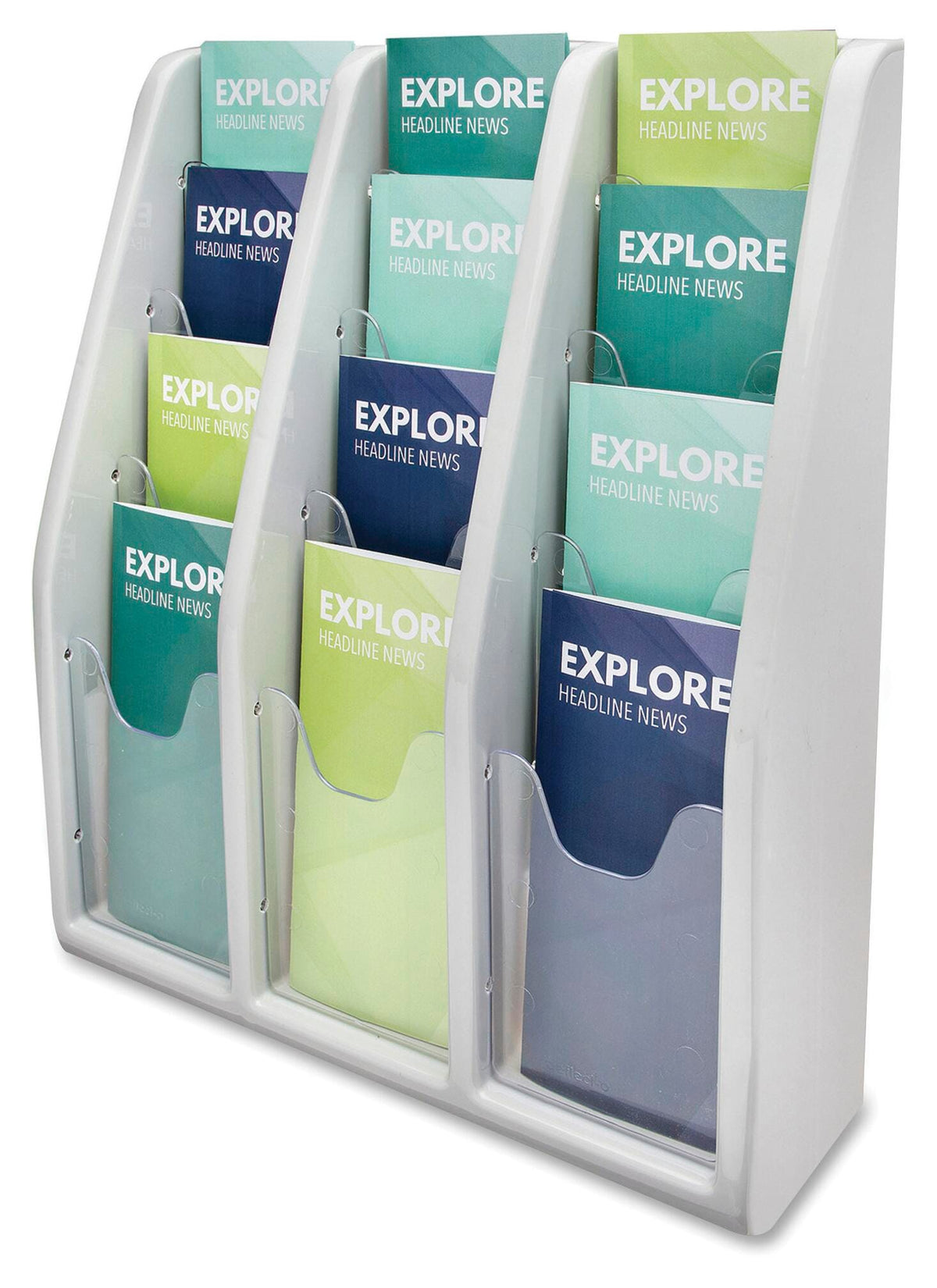 HOLDER PAMPHLET 12-POCKET 15-3/4W X 5D X 19-3/4H IN GRAY DEF52809