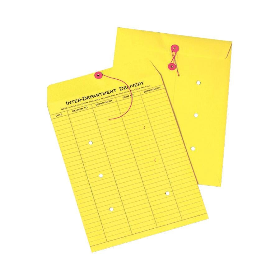 ENVELOPE INTERDEPARTMENT 10X13 IN YELLOW QUA63576 BX OF 100