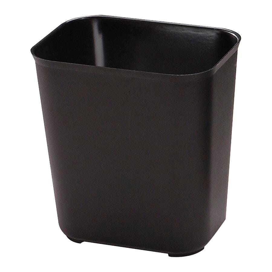 RECEPTACLE - FIRE-RESISTANT WASTEBASKET - 7 GALLON CAPACITY - 14-1/2 W X 10-1/2 D X 15-1/2 H IN - BLACK COLOR - EACH