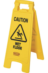 SIGN - SP RICHARDS CO - CAUTION WET FLOOR SAFETY SIGN - ENGLISH/FRENCH/SPANISH - 11 W X 25 H IN - YELLOW COLOR - EACH