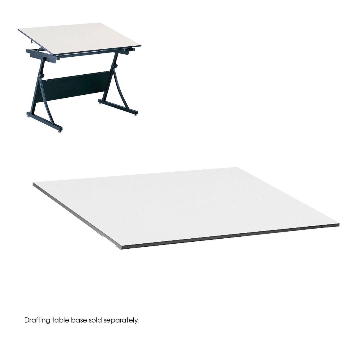 DRAFTING TABLE - SAFCO - DRAFTING BOARD TOP - 60 W X 37-1/2 D X 3/4 H IN - WHITE MELAMINE TOP
