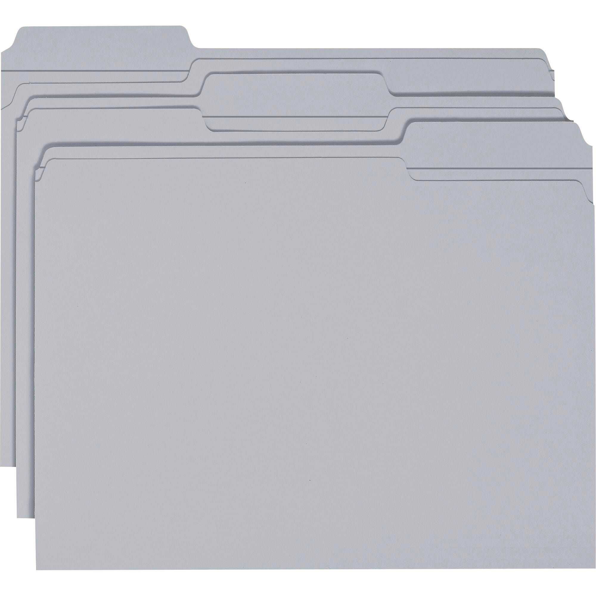 FILE FOLDER LETTER 1/3 CUT GRAY PK OF 100 SMD12334