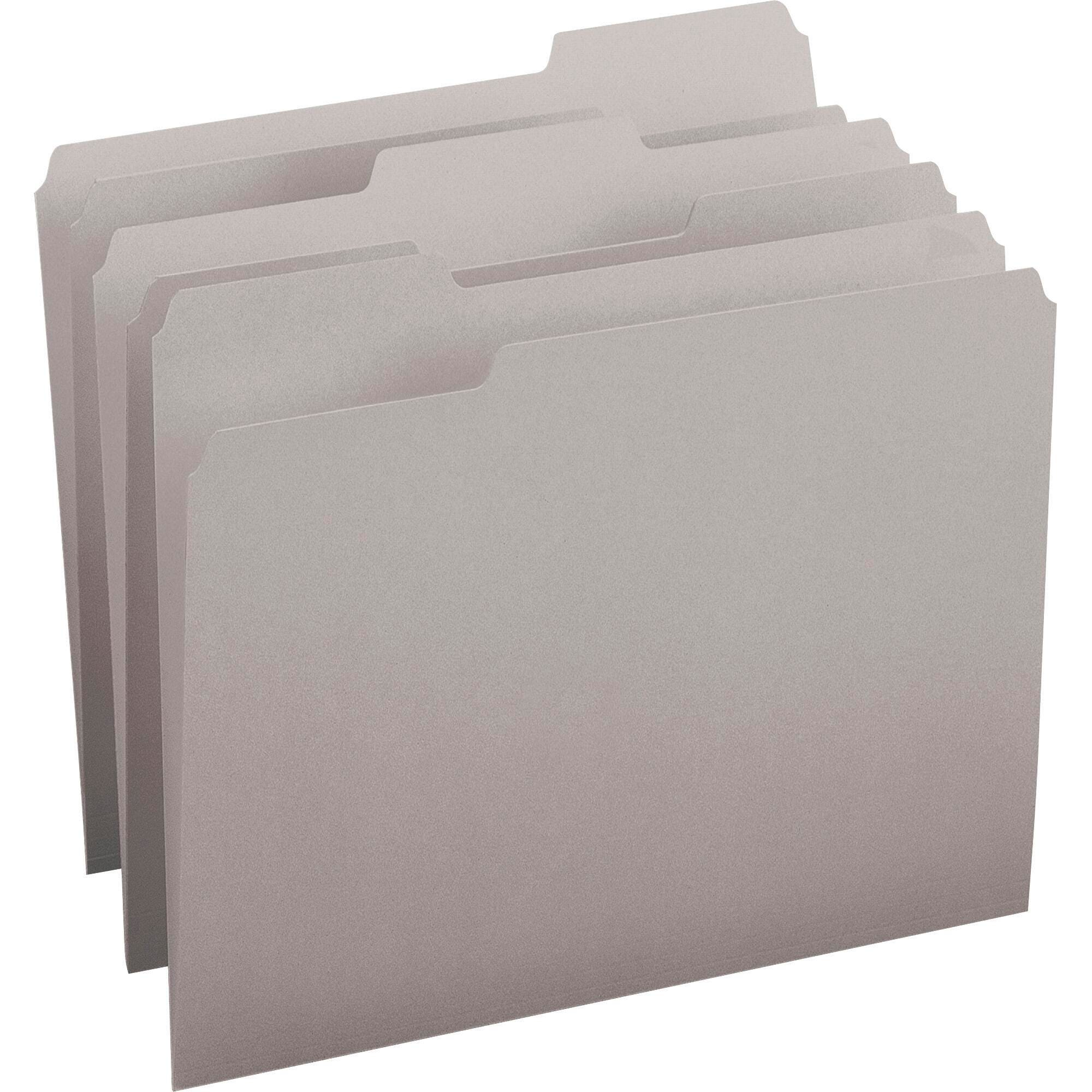 FILE FOLDER LETTER 1/3 CUT GRAY PK OF 100 SMD12343