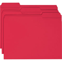 FILE FOLDER LETTER 1/3 CUT RED PK OF 100 SMD12734