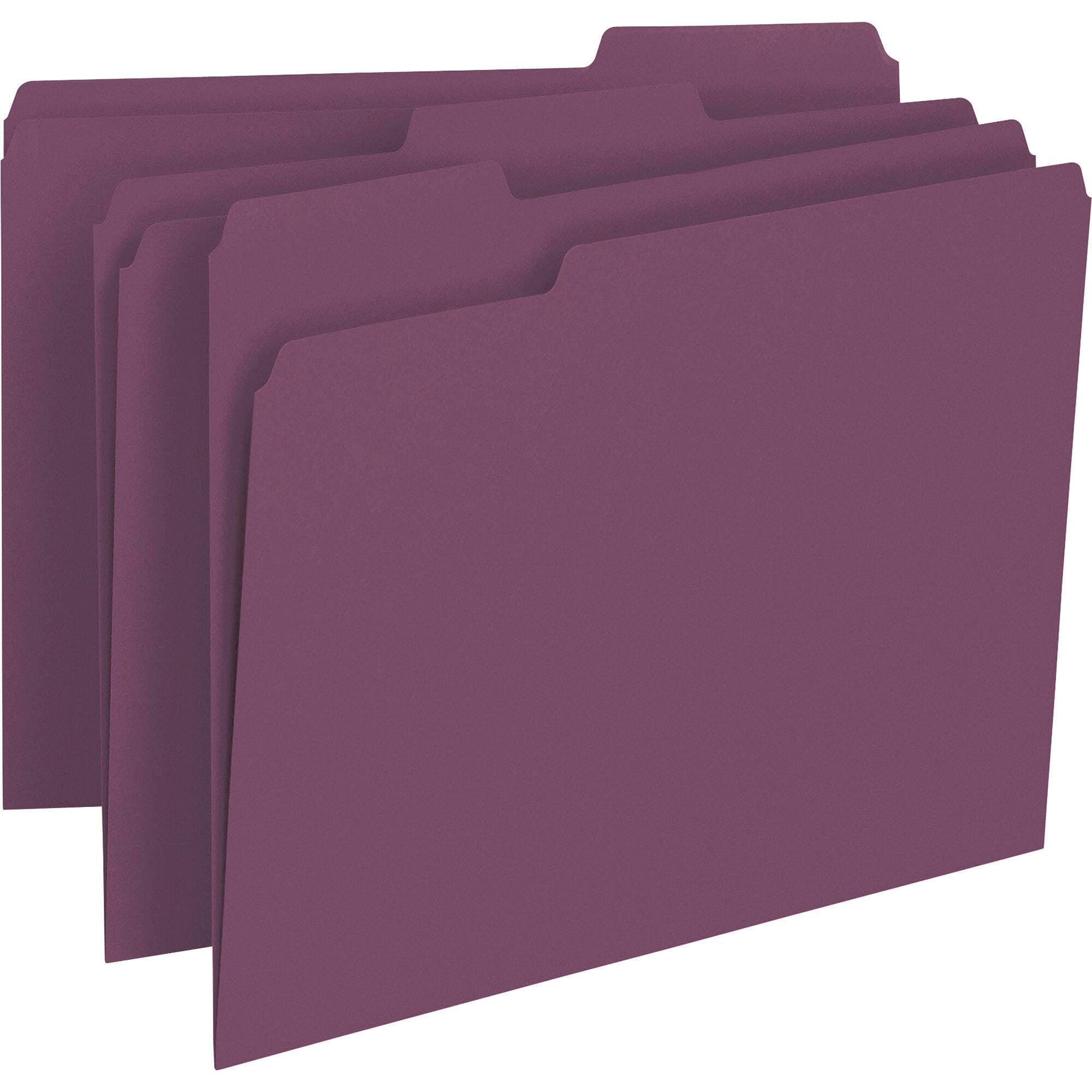 FILE FOLDER LETTER 1/3 CUT MAROON PK OF 100 SMD13093