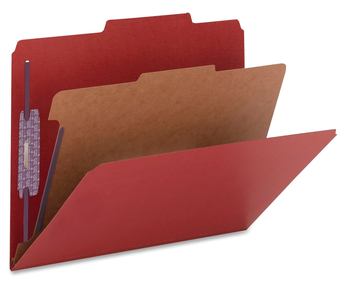 CLASSIFICATION FOLDER LETTER 2 IN EXP 1 DIVIDER BRIGHT RED PK OF 10 SMD13731