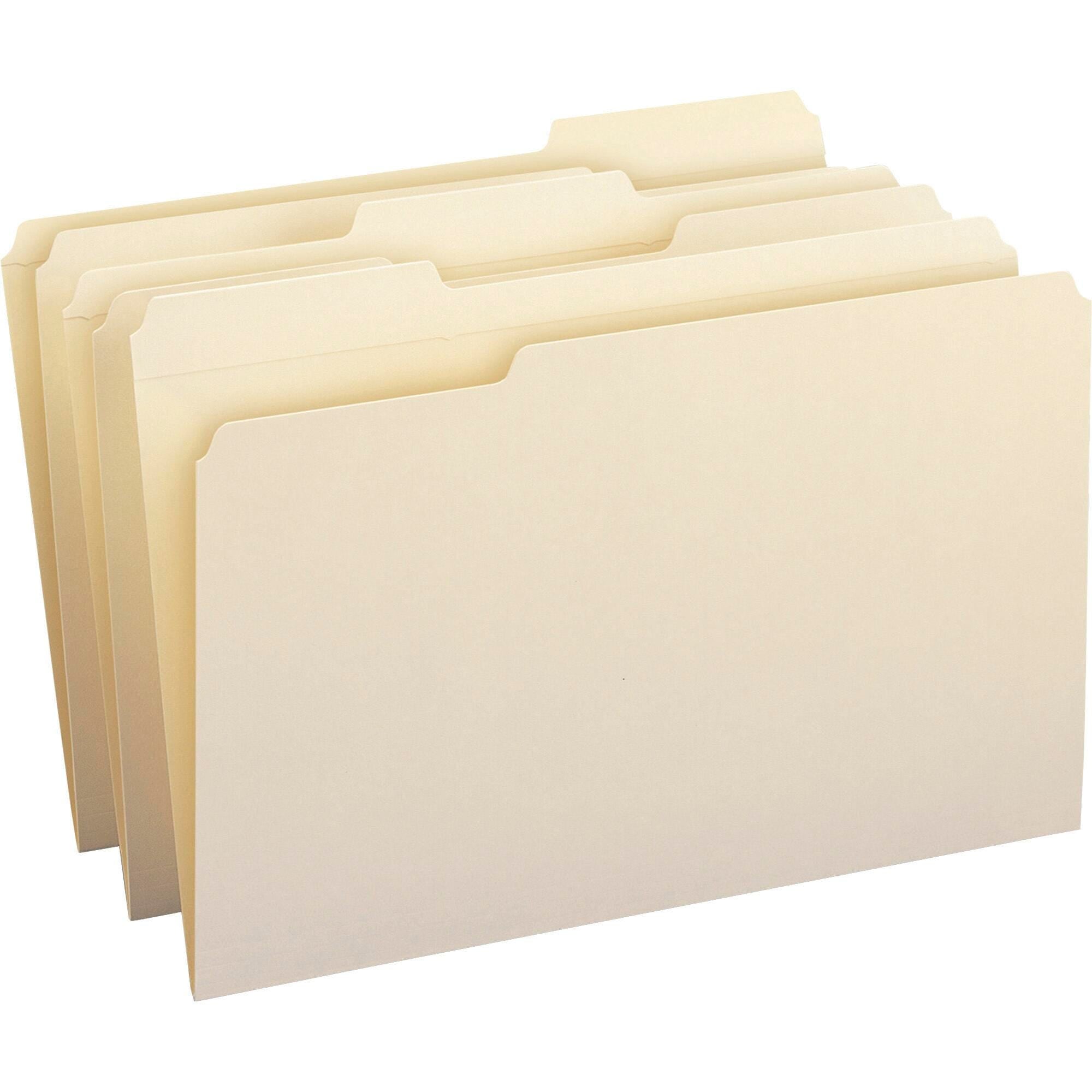 FILE FOLDER LEGAL 1/3 ASSTD TAB MANILA PK OF 100 SMD15334