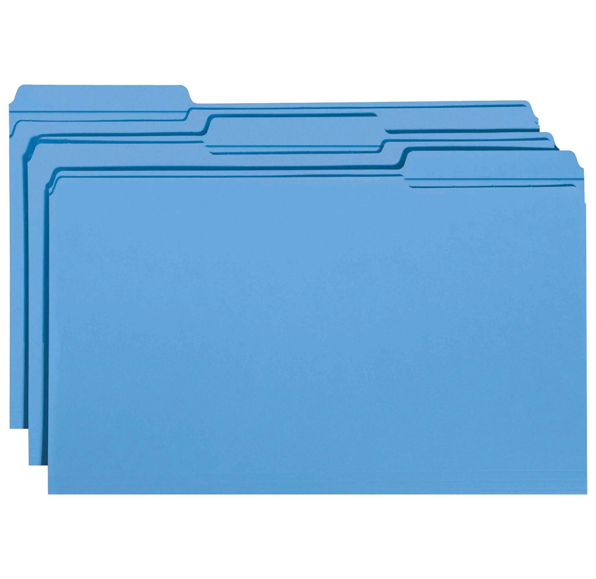 FILE FOLDER LEGAL 1/3 CUT BLUE PK OF 100 SMD17034
