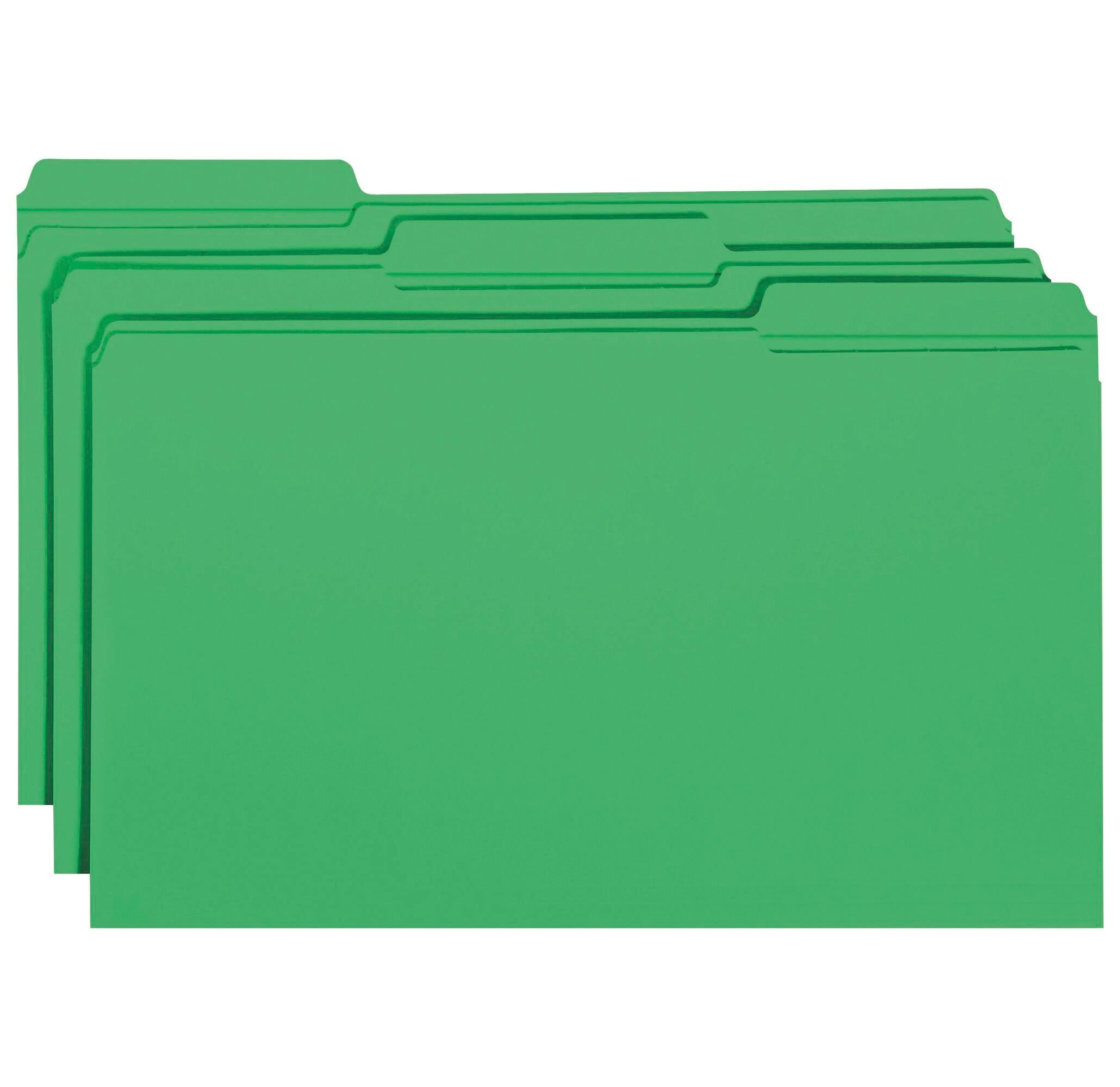 FILE FOLDER LEGAL 1/3 CUT GREEN PK OF 100 SMD17134