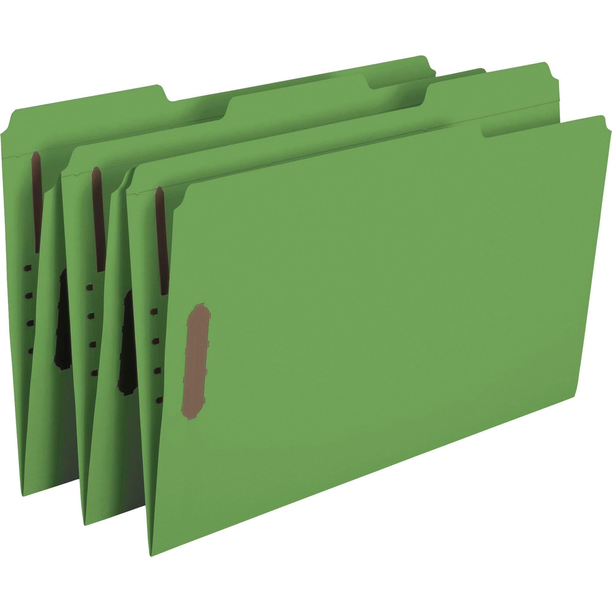 FASTENER FOLDER REINFORCED LEGAL GREEN PK OF 50 SMD17140