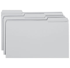 FILE FOLDER LEGAL 1/3 CUT GRAY PK OF 100 SMD17334