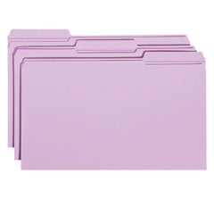 FILE FOLDER LEGAL 1/3 CUT LAVENDER PK OF 100 SMD17434