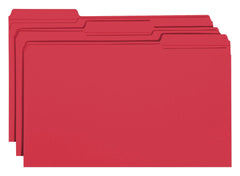 FILE FOLDER LEGAL 1/3 CUT RED PK OF 100 SMD17734