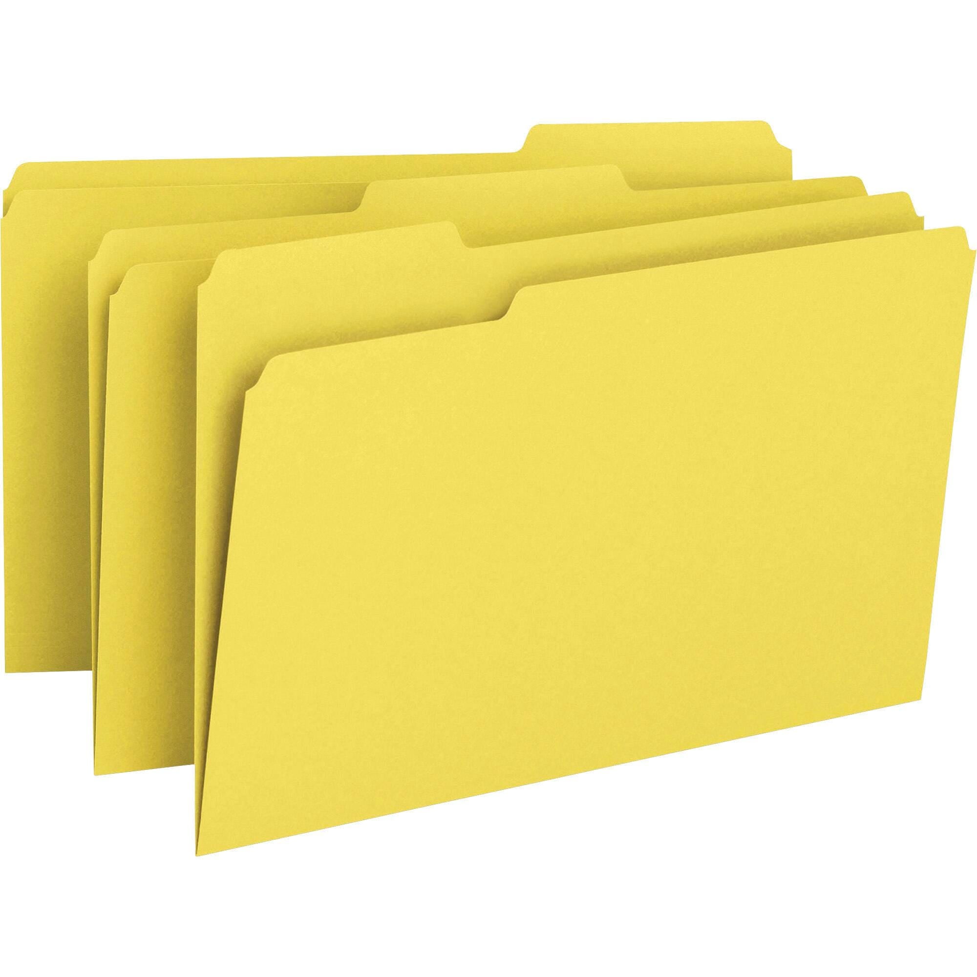 FILE FOLDER LEGAL 1/3 CUT YELLOW PK OF 100 SMD17943