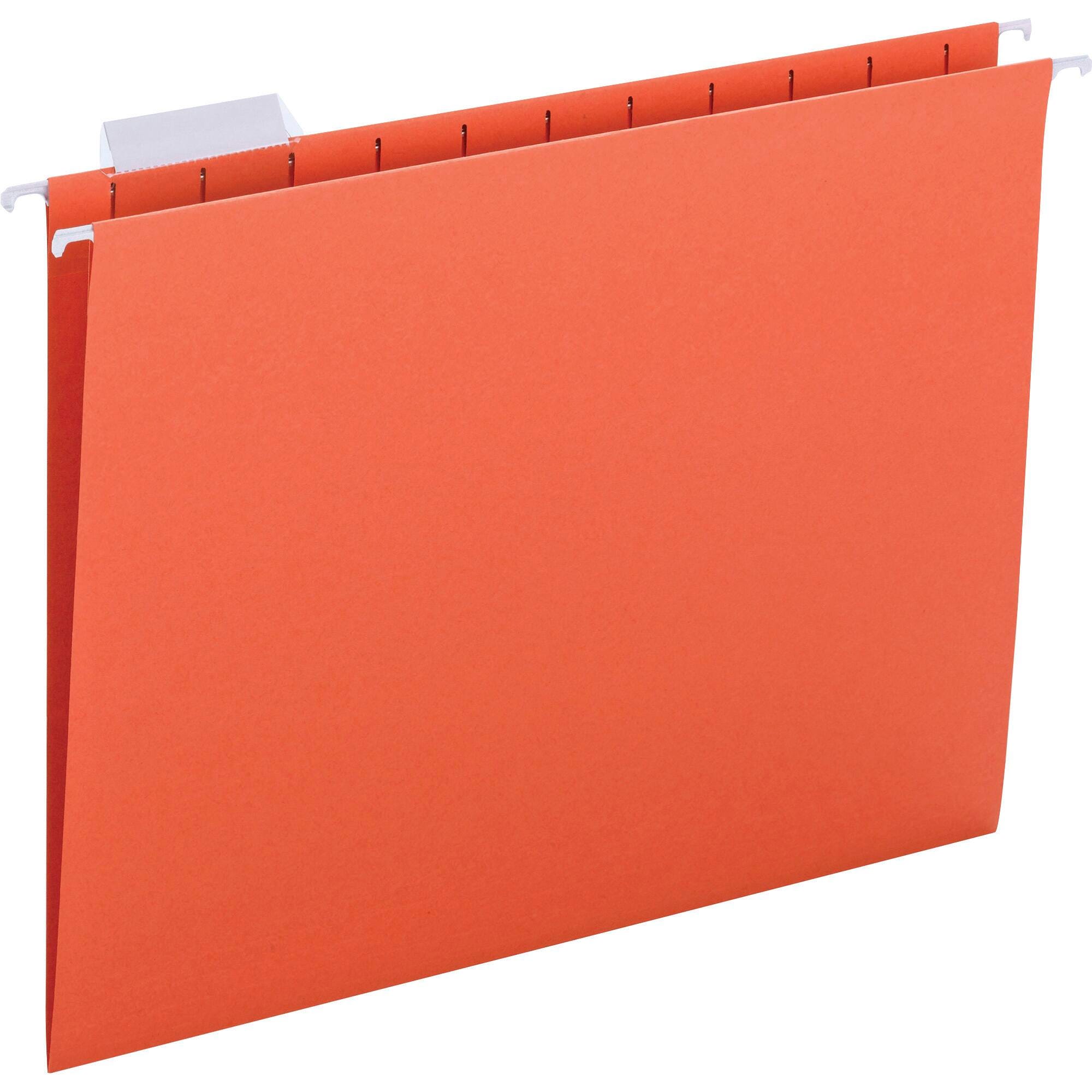 FOLDER FILE HANGING LETTER 1/5 CUT ORANGE PK OF 25 SMD64065