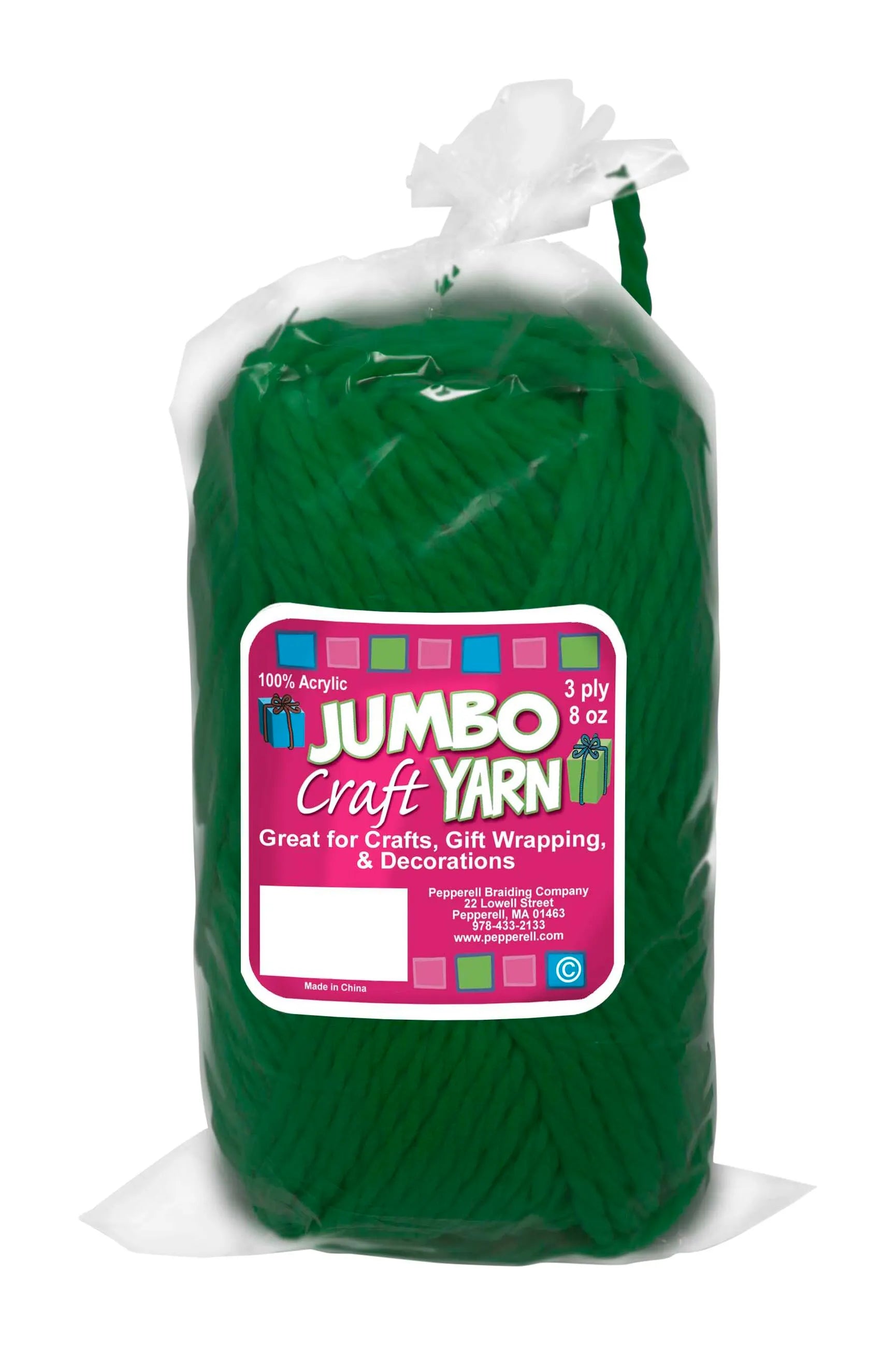 YARN JUMBO ROVING PEPPERELL 8 OZ 3 PLY DARK GREEN