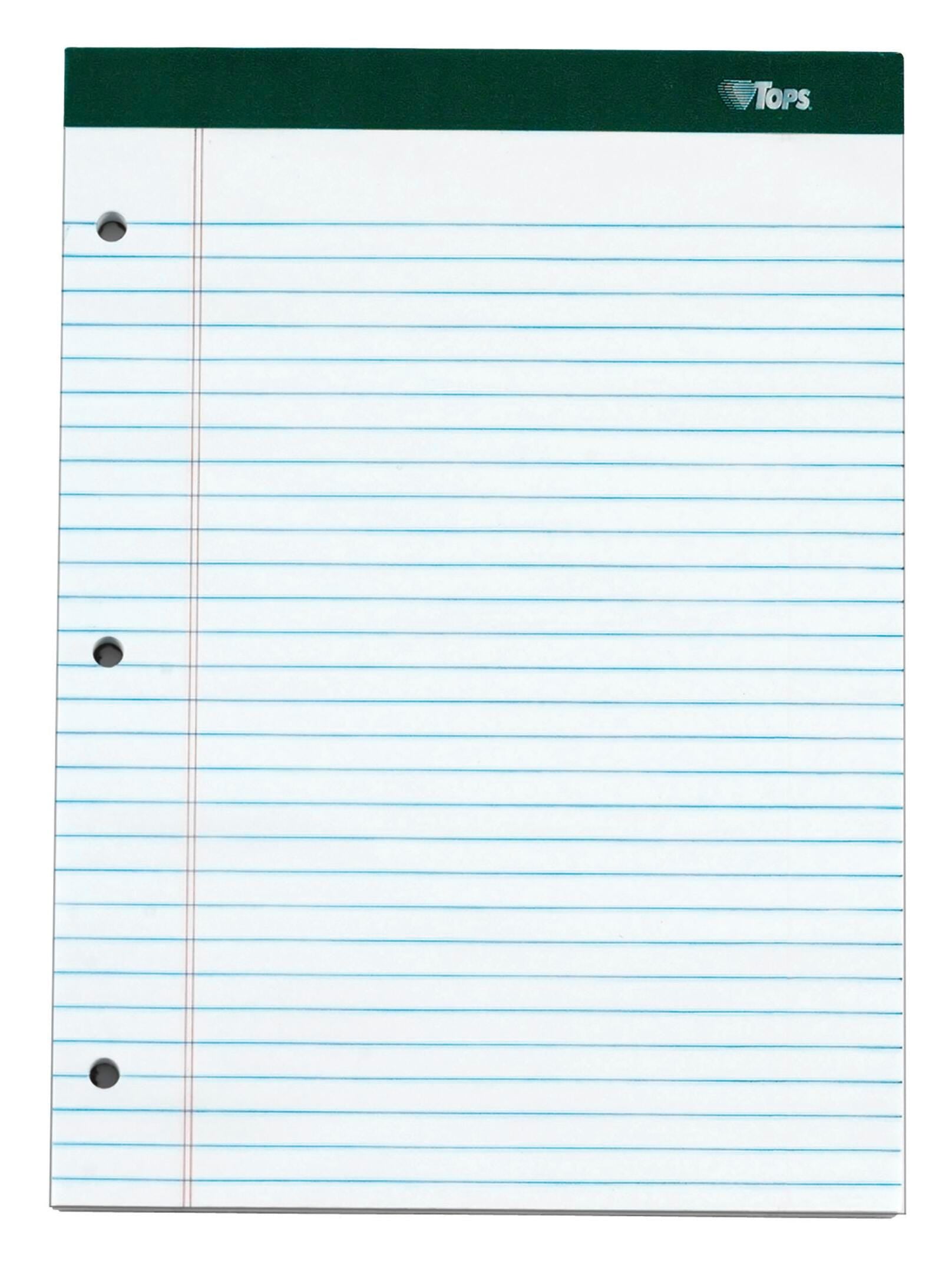 PAD LEGAL 8.5X11.75 IN WHITE 3HP 100 SHTS PK OF 6 TOP63437